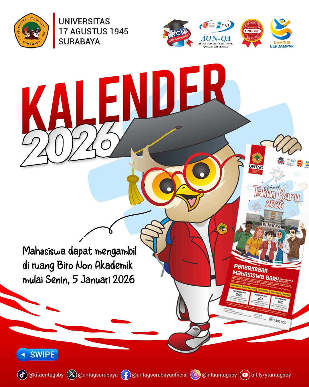 Pengumuman Pengambilan Kalender Akademik 2026 untuk Mahasiswa