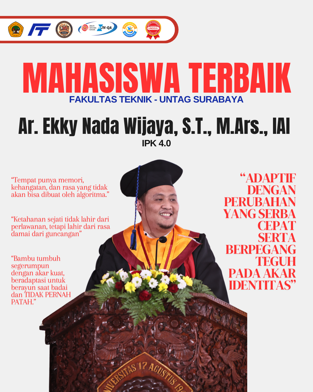 Mahasiswa Magister Arsitektur Sabet Predikat Mahasiswa Terbaik Fakultas Teknik Untag Surabaya