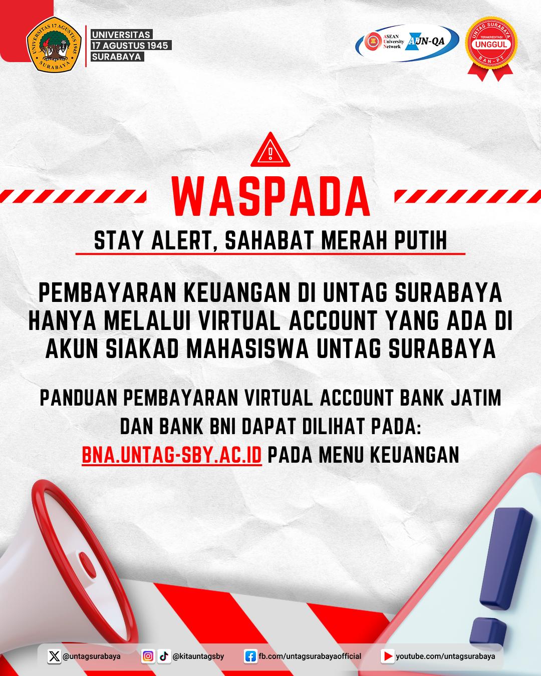 Waspada Penipuan Mengatasnamakan Untag Surabaya!