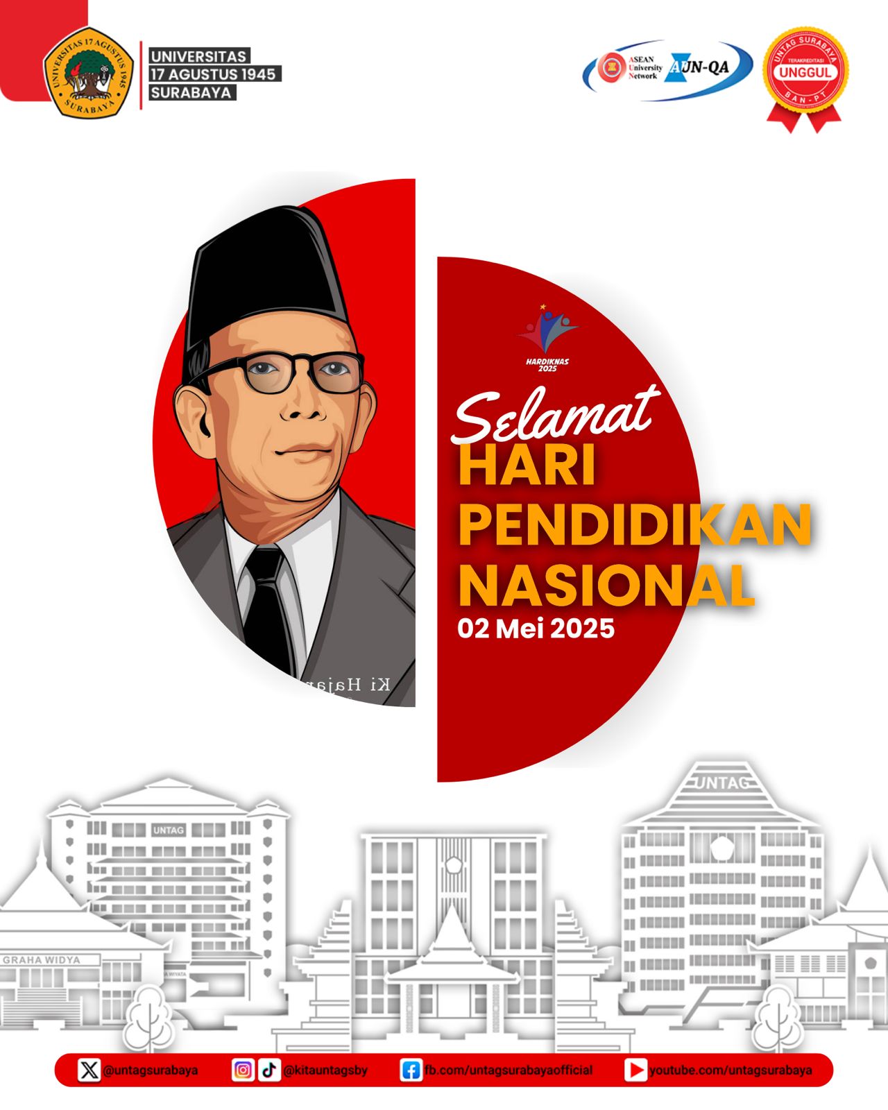Untag Surabaya Peringati Hari Pendidikan Nasional