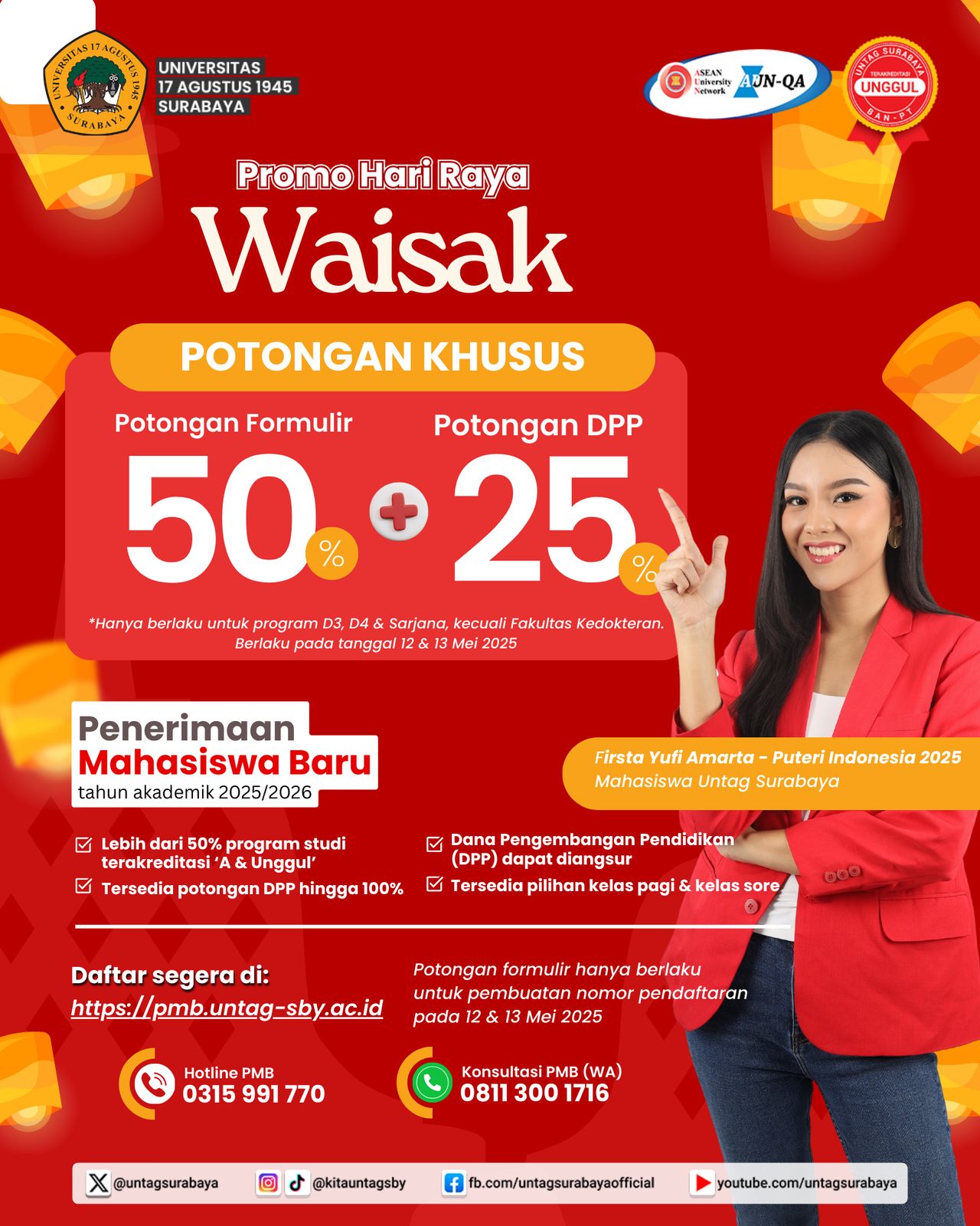 Diskon Potongan Harga Khusus Hari Raya Waisak di Untag Surabaya!