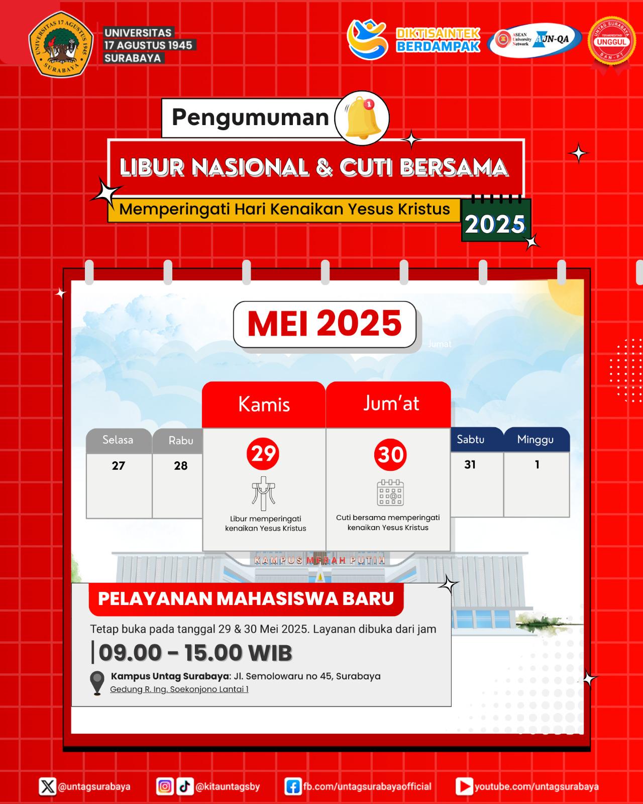 Libur Nasional dan Cuti Bersama Memperingati Hari Kenaikan Yesus Kristus 2025