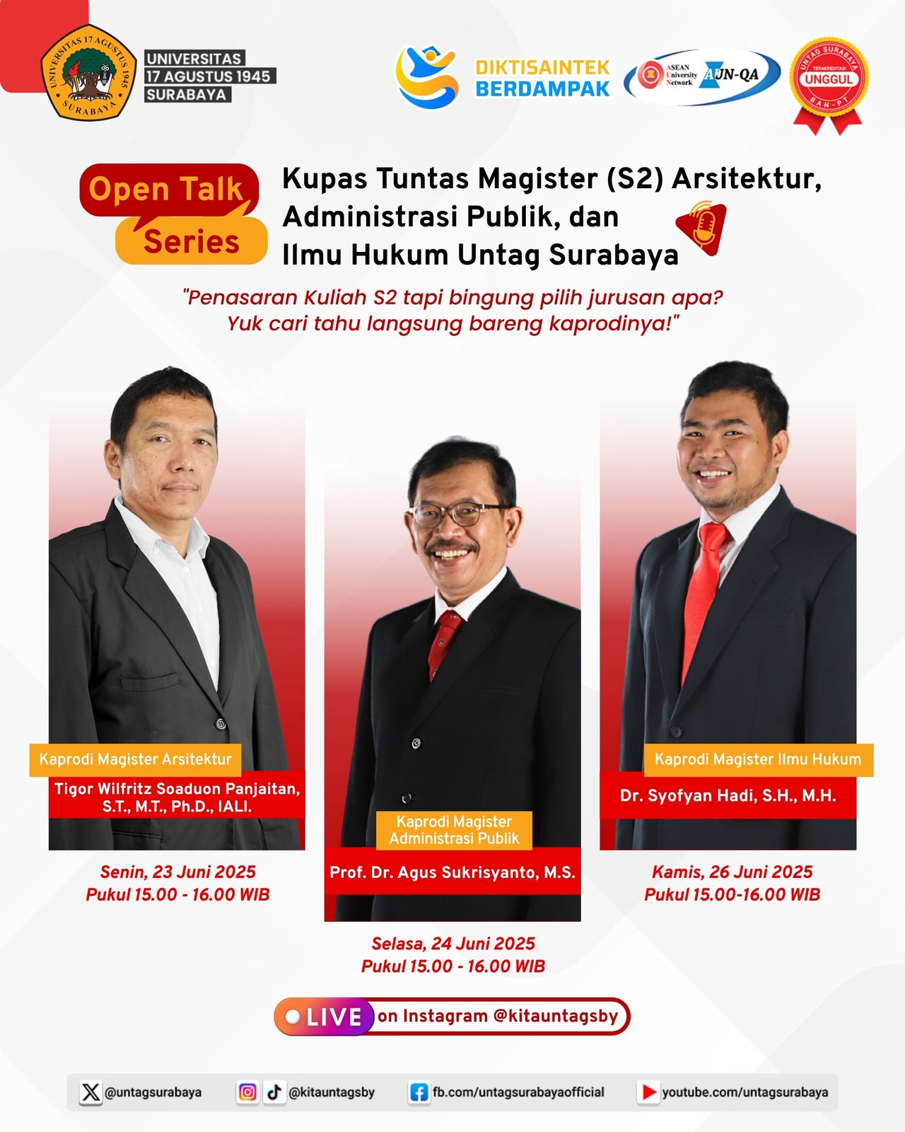 Kaprodi Magister Arsitektur Akan Hadir pada Open Talk