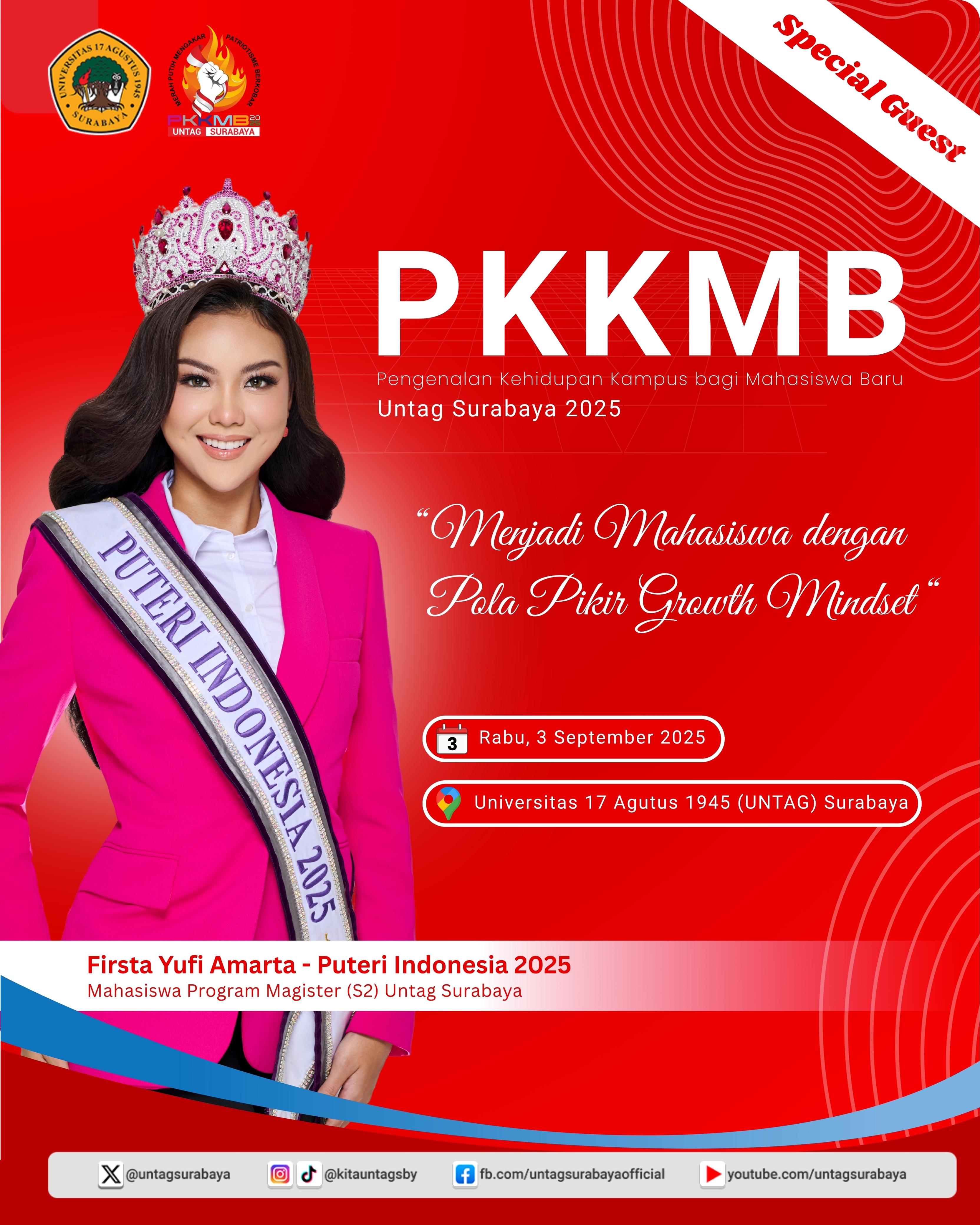Puteri Indonesia 2025 Hadir di PKKMB Untag Surabaya