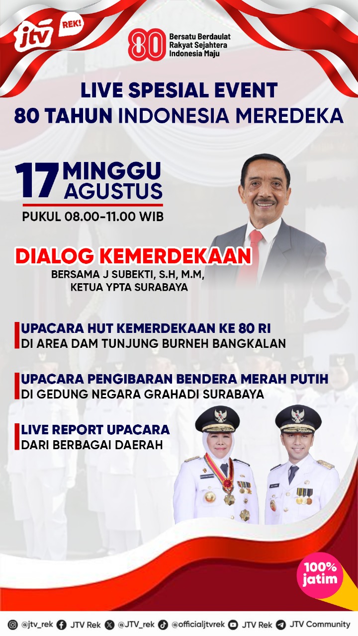 Ketua YPTA Hadiri JTV Live Spesial Event 80 Tahun Indonesia Merdeka 